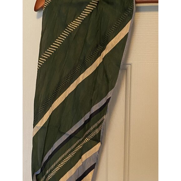 Anne Klein Green Gold Strip Women's Scarf 10"x68" Shear Thin Wrap Scarf - Picture 11 of 12